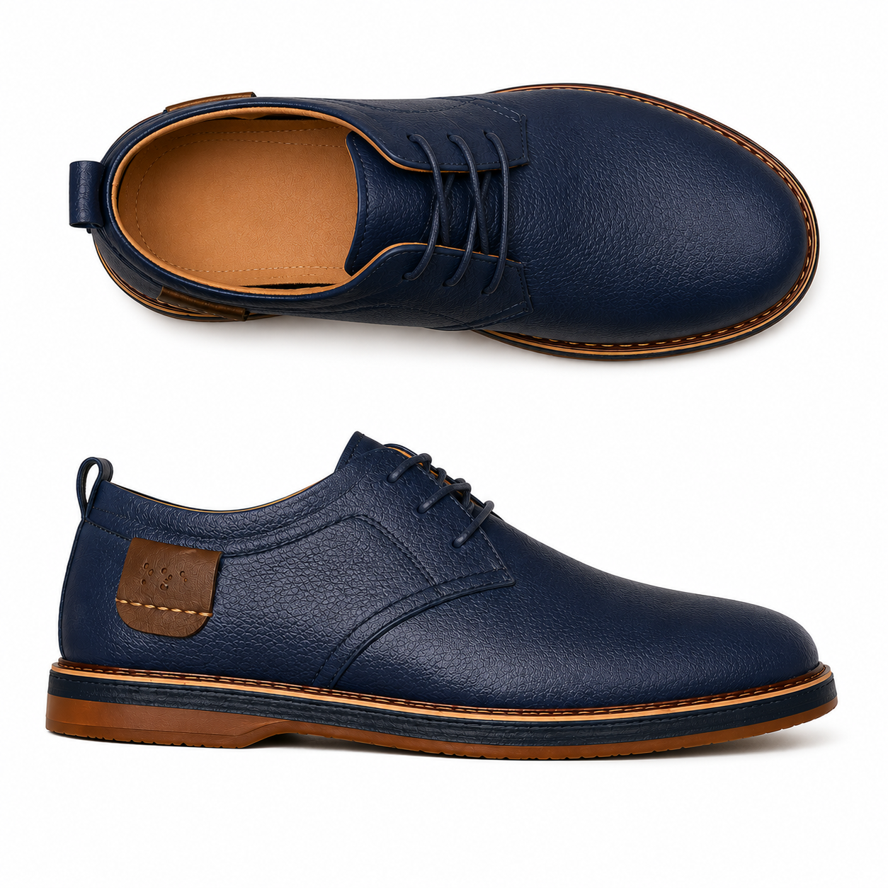 Men's Black Leather Square Toe Oxford Shoes – Business Casual Comfort Footwear