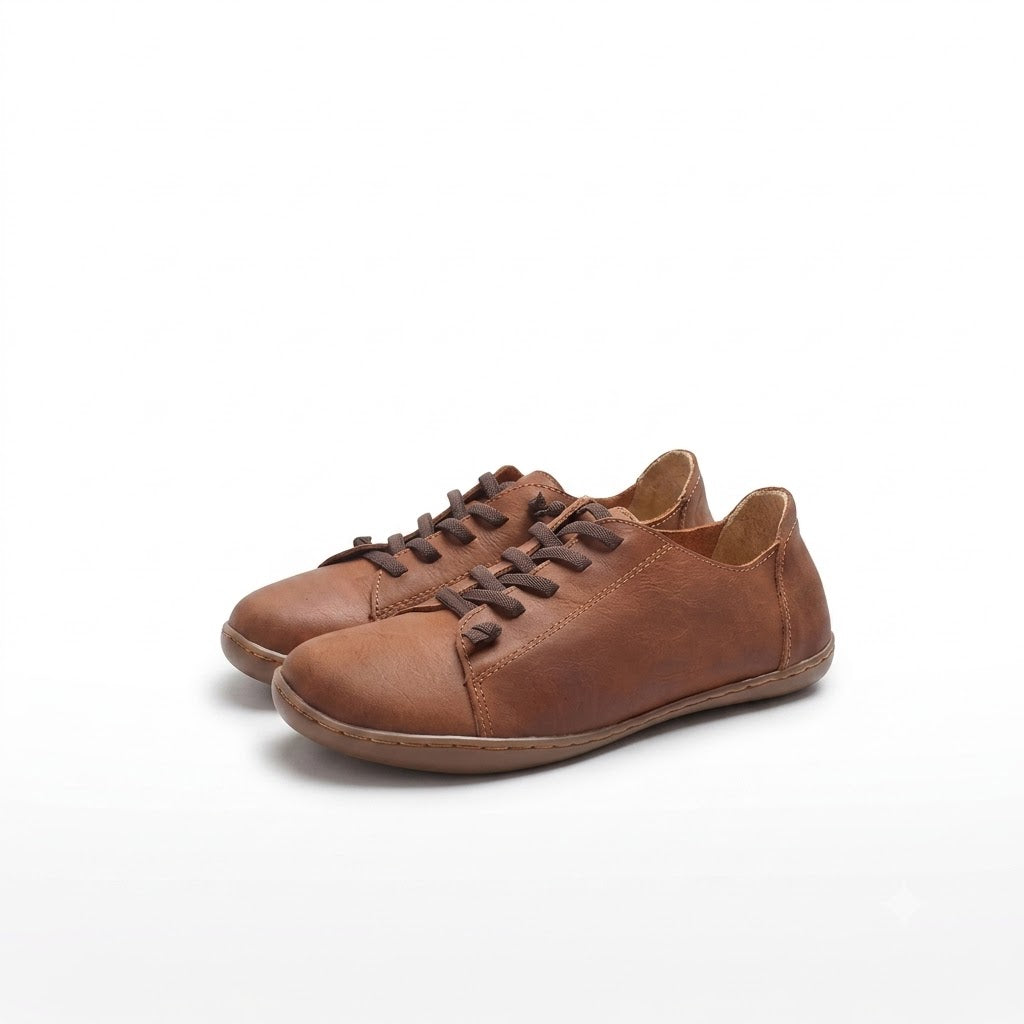Handmade Leather Loafers, Retro Cowhide Slip-On Flats