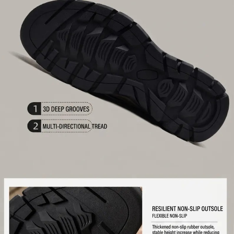 Men's Genuine Leather Casual Shoes, Breathable Low Top Work Sneakers