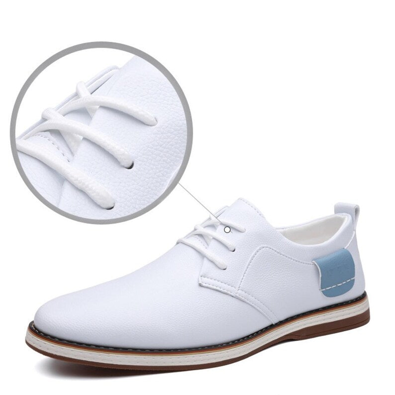 Men's Black Leather Square Toe Oxford Shoes – Business Casual Comfort Footwear
